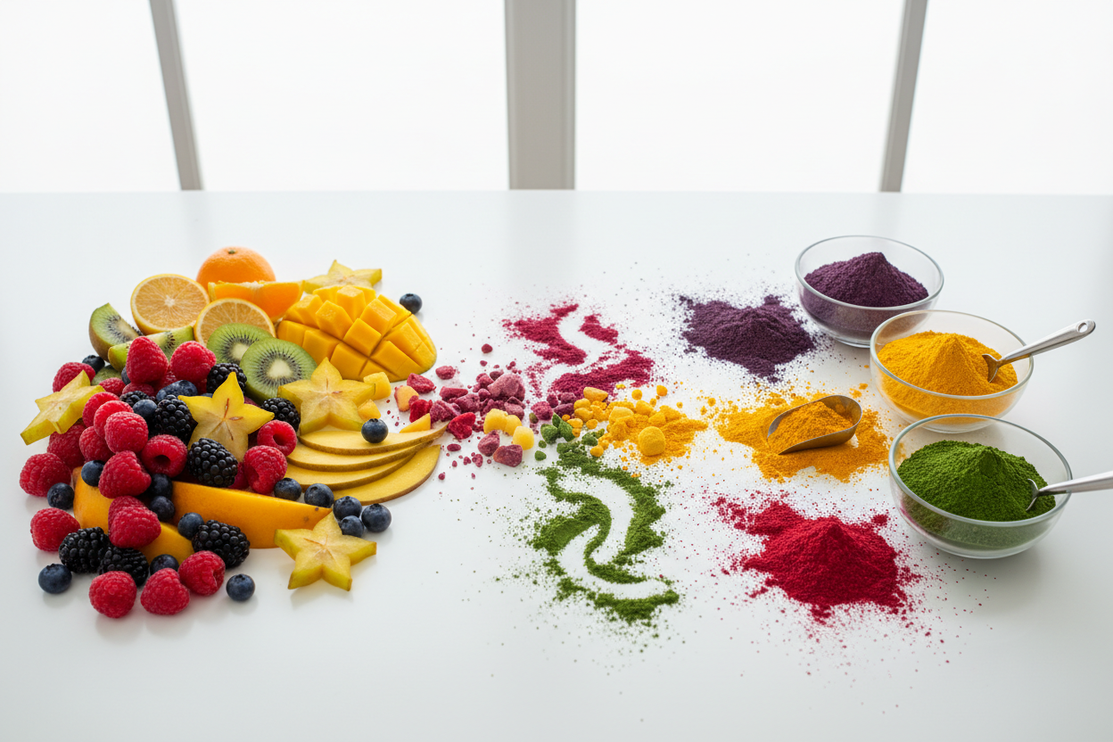 fres fruit freeze dryed to powder